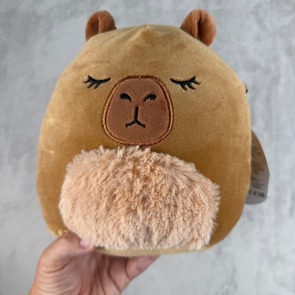 Capybara Squishmallows Lijjian the 5 Inch Plush Brown Fuzzy Belly NWT Kellytoy